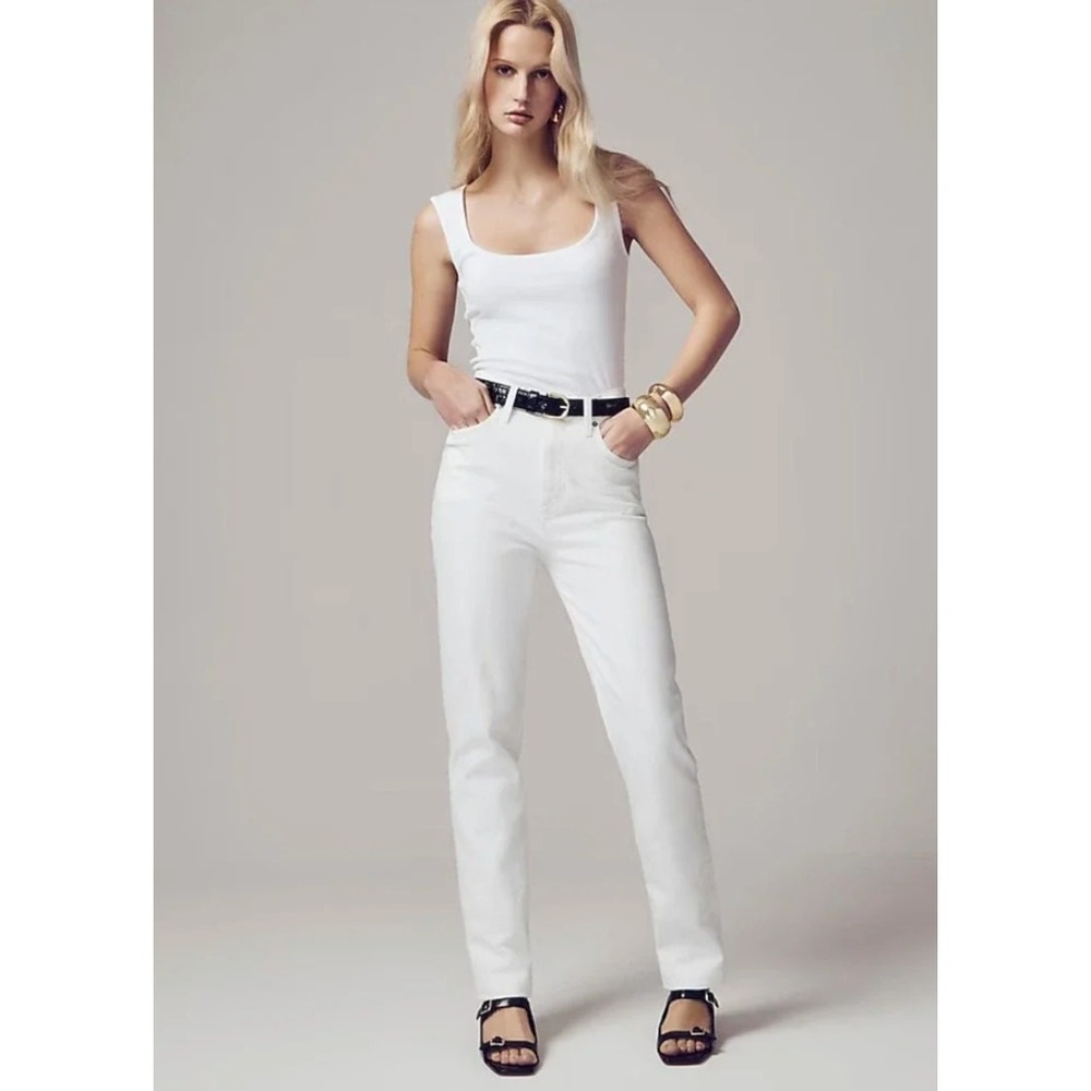 j. crew bx975 classic straight jean in white, women size 30